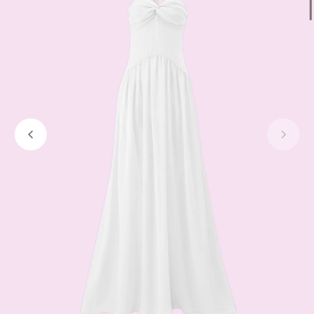 Elegant White Strapless Maxi Dress